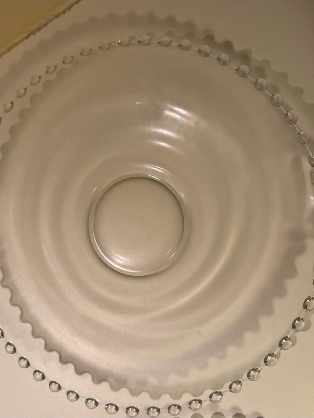Vintage Imperial Glass Candlewick Round Serving Platter with Handles